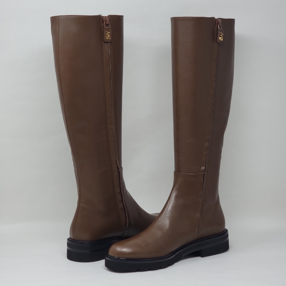 Stuart Weitzman Rider Knee Brown Boots Leather S6801 Women's Size 5 B New - Picture 5 of 13